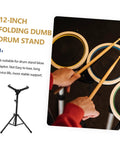 Badass Alloy Drum Holder Stand For Snare Practice Silent Support Rack Portable Music Gear Shelf Storage Rack with drumsticks in use.