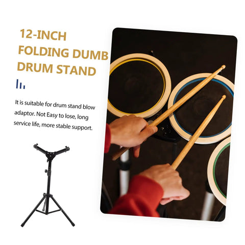 Badass Alloy Drum Holder Stand For Snare Practice Silent Support Rack Portable Music Gear Shelf Storage Rack with drumsticks in use.