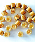 Three Fourths Inch NPT Brass Pipe Plug With Counter Sunk Internal Hex Head Male Thread Plumbing Fitting Pack Of 5 For Air Water Gas Oil And Fluids Seals Tight Under Pressure DIY Friendly