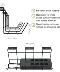 Under Desk Cable Management Tray Set Of Two In Black Heavy Duty Steel Cable Organizer dimensions and features image