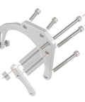 Low Mount Alternator Bracket With Double Hump Heads Adjustable Billet Kit For Small Block Chevy SBC 305 327 350 V8 exploded view.