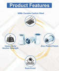 315 Piece SAE Rivet Nut Kit For Auto Repair And Metal Fabrication Zinc Plated Carbon Steel features and benefits diagram.