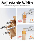 Two Pack Drawer Front Installation Clamps With Quick Install Clips Adjustable Width From 21 Mm To 50 Mm shown on drawer