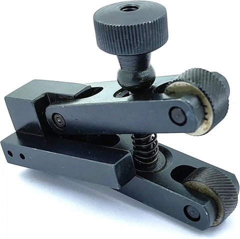 Mini V Clamp Knurling Tool 5-20 Mm Adjustable Force Spring Action for Lathe Machine with diamond pattern holder and En31 steel knurls