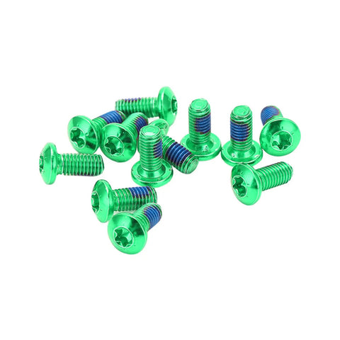 Aluminum Alloy Disc Brake Rotor Bolts 12 Piece Set For Mountain Road And Fixed Gear Bikes Green Screws