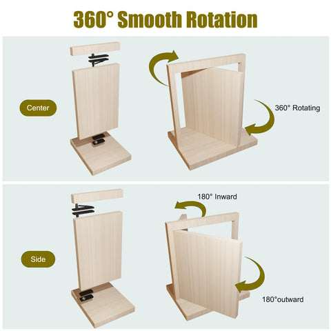 Hidden Door Hinge Heavy Duty Pivot Hinge 360 Degree Rotation For Secret Doors Bookcases Murphy And Shelf Doors Includes Hardware Kit Black Finish 573 Pound Load Bearing, shown with 360° rotation examples.