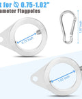 2 Pack Flag Pole Rings, Slick Spinning One Inch Clips Cut Wrapping Stress, Rock Solid Aluminum Steel Hardware, Easy Slide Snap Carabiners Make Outdoor Flag Setup A Quick Breeze For 0.75 1.02 Inch Poles, showcasing aluminum rings for flagpoles.