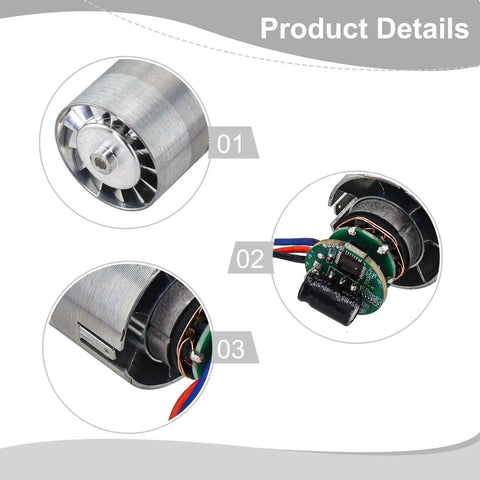 High Performance 24 Volt Brushless DC Motor 100k RPM 50W With Metal Housing For Turbo Fan Hair Dryer Blower Applications, showing motor components.