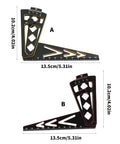 Adjustable Aluminum Camber Gauge And Wheel Rims Height Measuring Tool for RC Cars, A and B models shown with measurements
