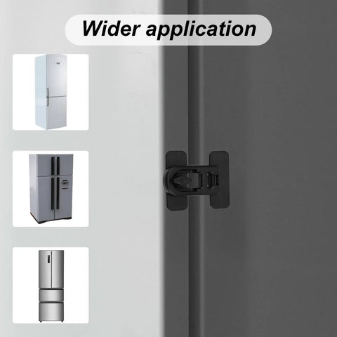 5 Pack Child Safety Cabinet Locks With 10 Adhesive Backings For Baby Proof Fridge Cabinets shown on refrigerator