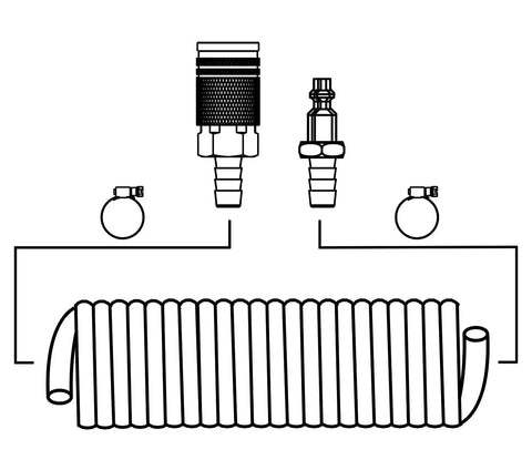 Diagram of Brass Air Coupler Set With 1/4 Inch Body And 3/8 Inch Hose Barb M Type Quick Connect Fittings For Air Compressors