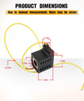 Product dimensions of 10V DC 25W Solenoid Coil with single lead wire and size measurements for replacement in hydraulic systems.