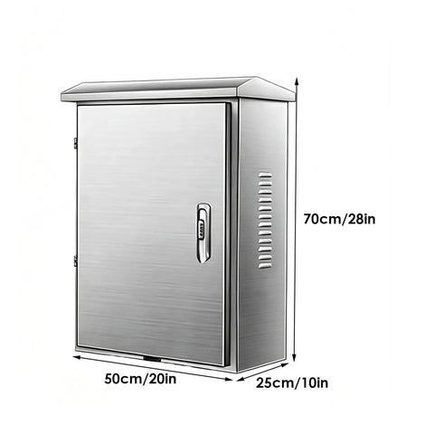 Heavy Duty Outdoor EV Charger Lock Box With Rock Solid Stainless Steel Case 70cm tall with combo lock for safe storage.