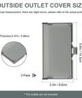Heavy Duty Horizontal Outdoor Outlet Cover With Type 3R No Fuss All Season Weather Seal, showing size dimensions and thickness.