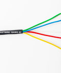 Go-To Underground Sprinkler Wire 18 Gauge 5-Conductor, 100 Ft, UV Resistant PE Jacket in black with exposed multicolored wires