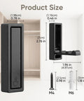 Product size details of 8 Pack Foldable Wall Hooks Matte Black Zinc Alloy Space Saving Heavy Duty Folding Hangers.