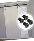 4 Pack Barn Door Track Spacers For Sliding Doors Heavy Duty Iron Connector Assemblies Wall Support Track Replacement Hardware Durable Anti Corrosion Spacer Kit For Easy Setups installed on door