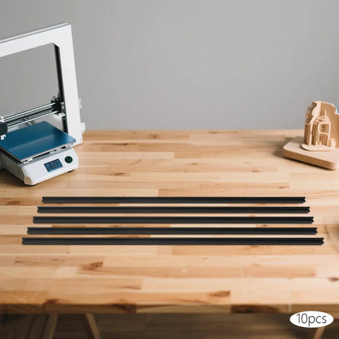 1000mm T Slot Aluminum Extrusion For 3D Printer Parts And CNC DIY Black Anodized Linear Rail Frame on table with printer