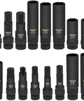 16 Piece Lug Nut Key Set And Wheel Lock Removal Tool Kit For Aftermarket And Factory Wheels SAE And Metric Lock Keys