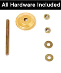 All hardware included for 100 Pack Multicolor Ceramic Flower Drawer Knobs and Cabinet Pulls, with bolts and brass mounts.