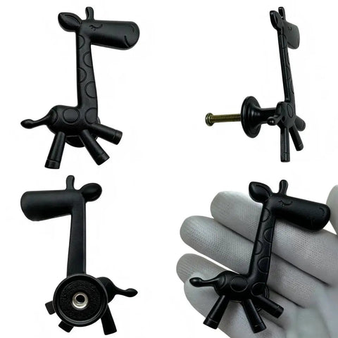 4 Pack Giraffe Cabinet Knobs Set Durable Zinc Alloy Drawer Pulls For Kitchen Cabinets And Closets Cute Animal Hardware