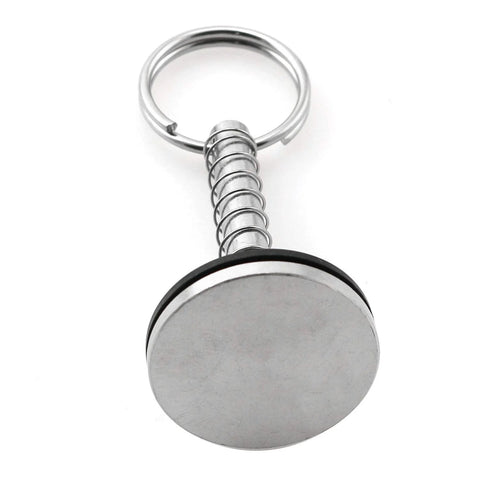 Stainless steel hatch pull handle with spring for marine use; 2-inch length, 1/4-inch diameter.
