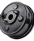 Direct Fit Vacuum Power Brake Booster For Chevrolet Silverado 1500 And Gmc Sierra 1500 Trucks 2005 To 2007 viewed from the side, black metal finish.