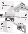 Operitacx 2Pcs heavy-duty concealed door hinges, cold rolled steel, front view
Operitacx concealed door hinge set, side view showing mounting plate, cold rolled steel
Close-up of Operitacx concealed hinge components in cold rolled steel
Installed Operitacx concealed hinges on door frame with mounting plates