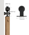 Sliding Barn Door Hardware Kit 4 Foot for Single Wood Door Heavy Duty Black Finish T Shaped Style Space Saving Door System