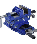 Heavy Duty 4 Inch Cast Iron Bench Vise With Precision Flat Tongs And Two-Way Movement Platform for DIY projects.