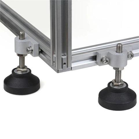 Adjustable Foot Pad Kit For Aluminum Profiles And Caster Wheels Four Pack With Height Adjustable Feet M8 M10 M12 50mm And 60mm Dia Leveling Furniture Feet For Cabinets Stands Small Machinery Durable And Easy To Install