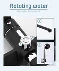MXJCKSOQ Kitchen taps 1 Set 340mm Outlet Pipe Bath Shower Faucet Brass Body Surface Spray Painting Black Shower Head close-up of rotating controls
