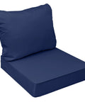 Outdoor Chair Cushions Set Fade Resistant Waterproof Patio Replacement Cushions 24x24x5 Seat Cushions And 24x19 Back Cushions Navy Blue One Hundred Percent Polyester With Breathable Covers UV Resistant Easy Care