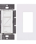 Caseta Pro In Wall Dimmer 250W LED Compatible, Wireless RF Dimming With Pico Remote, shown with screwless wall plate
