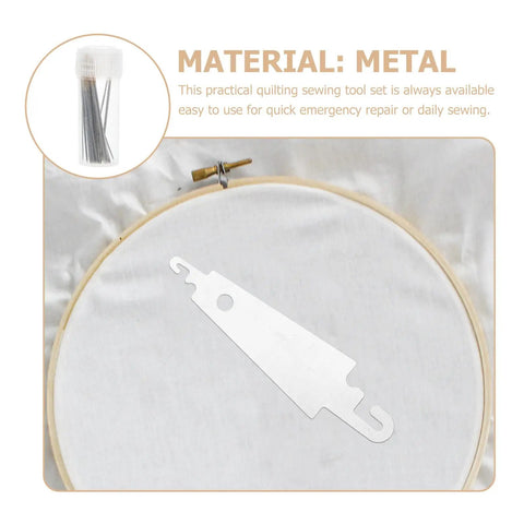 Top Shelf Cross Stitch Needles Set With Quick Threading Aid And Compact Storage Box For Versatile DIY Sewing Embroidery And Fabric Craft Crews Across The States, metal sewing tool in hoop.