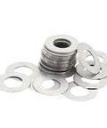 Ultra Thin Stainless Steel Flat Washer Set Kit For Auto And Diy, stack of silver washers for bolts