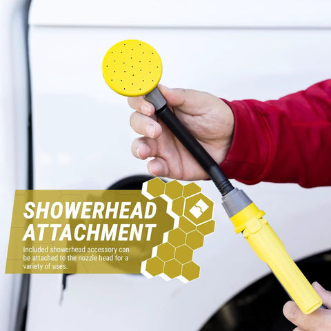 Long Distance Fuel Transfer Pump With 10 Foot Reach, Pumps Up To 2.9 Gallons Per Minute, AC DC Plug In Power, Water Flow Head, Suction Filter, DC Cable Clips For Car Or Marine Battery, Handy Flow Control Nozzle For Quick Easy Fuel Transfers with showerhead attachment