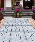Pathway created using DIY Paver Mold For Garden Paths And Patios Reusable Concrete Stone Design Tool For Quick Easy Paving