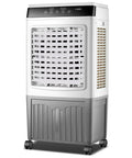 Portable Air Cooler With Water Tank And Three Fan Speeds keeps home sweet spot super chill with white body and easy to roll design.