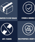 Infographic highlighting features of 250 Pack 6x10 Inch Bubble Mailers Poly Self Seal Padded Envelopes Waterproof Gray Cushion Shipping Mailers
