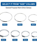 Various sizes of 4 inch stainless steel hose clamps in a set for versatile use in automotive and industrial applications.