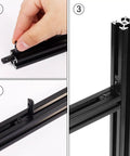 Installing 20Pcs 2020 Aluminum Extrusion Connectors 3 Way Corner Brackets L Slot T Slot Interior Joint Set 6mm on black profiles