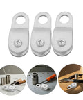 Heavy Duty Rope Pulley Block With Bearing, 6mm Cable Wheel, 12 Pack Guide Roller For Outdoor Rigging And Load Handling, Simple Install, Smooth Motion, Wire Cable Lifting System in white metal