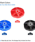 Front Fork Cap Suspension Cover Aluminum Alloy Valve Protector for Mountain and Road Bikes MTB in red, blue, and black.