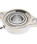 Solid Stainless Steel Two Bolt Flange Bearing Unit Deep Groove Ball Bearings Setscrew Locking Built Tough Heavy Duty Industrial Smooth Rotation Durability One Inch Size Mechanics Quality Tools Work Done Hassle Free Machine Repair Project, stainless bearing unit