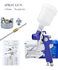 Pro Grade Mini HVLP Spray Gun Steps Up Your Art Game, 1.0MM Nozzle with accessories, gravity feed, and detailed instruction.