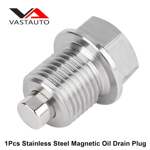 Magnetic Stainless Steel Oil Drain Plug M16 X 1.5 with Neodymium Magnet, angled view with threaded design and hexagonal head
