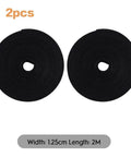 Two rolls of black 6.5-foot reusable hook and loop cable ties shown side by side for organizing cables and wires.