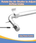 Two Pack Stainless Steel Oven Burner Tubes Gas Replacement For Viking Range 17 Inch showing airflow adjustment feature