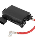 Heavy Duty Fuse Box Battery Terminal Block For Volkswagen Golf Jetta Beetle, plastic housing with red wire, under hood component.